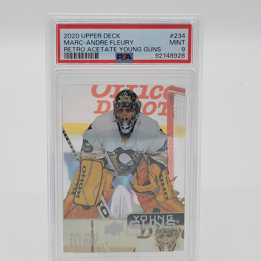 Marc-Andre Fleury 2020-21 Upper Deck Retro Acetate Young Guns PSA 9