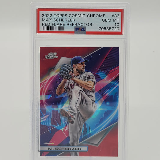 Max Scherzer Topps Cosmic Chrome Red Flare Refractor PSA 10 #'d 5/5