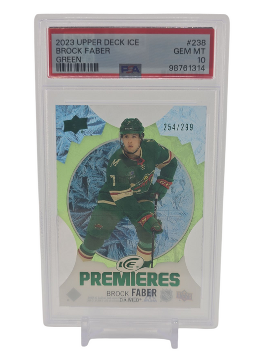 Brock Faber 2023 Upper Deck Ice #'d 254/299 PSA 10